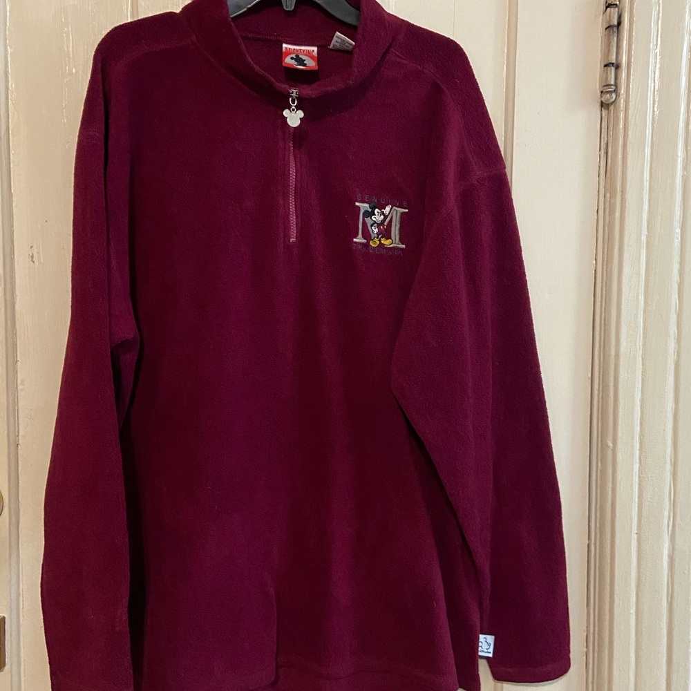 Vintage 1990s MICKEY INC Disney‎ World Quarter Zip Pullover Fleece Jacket men XL - Picture 5 of 9